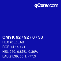 Color code: CMYK 92 / 92 / 0 / 33 | qconv.com