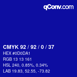カラーコード: CMYK 92 / 92 / 0 / 37 | qconv.com