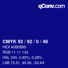 カラーコード: CMYK 92 / 92 / 0 / 48 | qconv.com