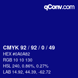 カラーコード: CMYK 92 / 92 / 0 / 49 | qconv.com