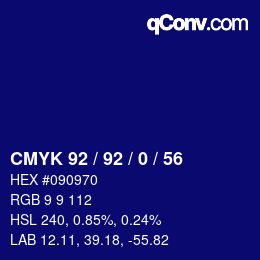 カラーコード: CMYK 92 / 92 / 0 / 56 | qconv.com