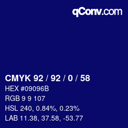 カラーコード: CMYK 92 / 92 / 0 / 58 | qconv.com