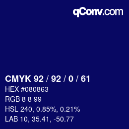 カラーコード: CMYK 92 / 92 / 0 / 61 | qconv.com