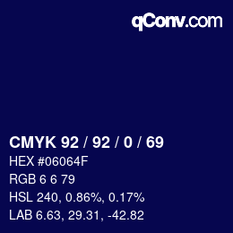 カラーコード: CMYK 92 / 92 / 0 / 69 | qconv.com