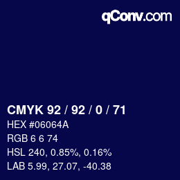 カラーコード: CMYK 92 / 92 / 0 / 71 | qconv.com