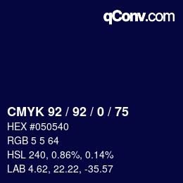 カラーコード: CMYK 92 / 92 / 0 / 75 | qconv.com