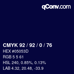カラーコード: CMYK 92 / 92 / 0 / 76 | qconv.com