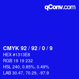 Color code: CMYK 92 / 92 / 0 / 9 | qconv.com