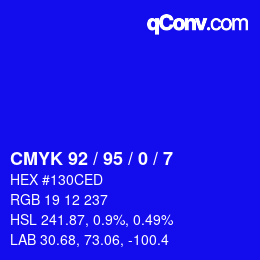 Color code: CMYK 92 / 95 / 0 / 7 | qconv.com