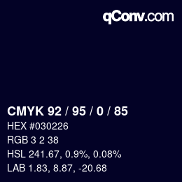 Code couleur: CMYK 92 / 95 / 0 / 85 | qconv.com