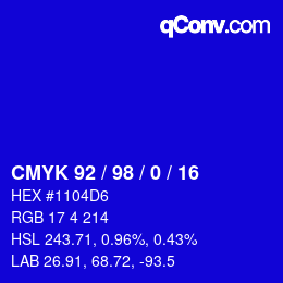 カラーコード: CMYK 92 / 98 / 0 / 16 | qconv.com