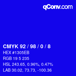 カラーコード: CMYK 92 / 98 / 0 / 8 | qconv.com