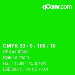 颜色代码: CMYK 93 / 0 / 100 / 10 | qconv.com