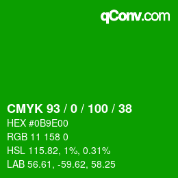 Color code: CMYK 93 / 0 / 100 / 38 | qconv.com