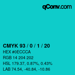 Color code: CMYK 93 / 0 / 1 / 20 | qconv.com