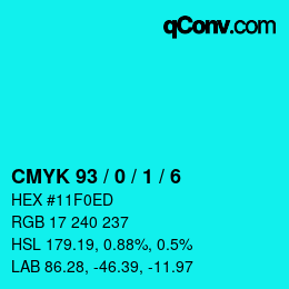 Color code: CMYK 93 / 0 / 1 / 6 | qconv.com
