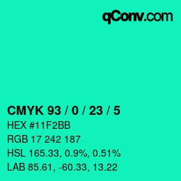 Color code: CMYK 93 / 0 / 23 / 5 | qconv.com