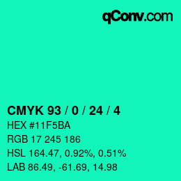 Color code: CMYK 93 / 0 / 24 / 4 | qconv.com