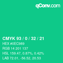 Color code: CMYK 93 / 0 / 32 / 21 | qconv.com