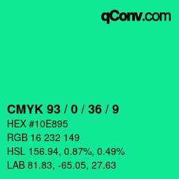 Color code: CMYK 93 / 0 / 36 / 9 | qconv.com