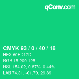 Color code: CMYK 93 / 0 / 40 / 18 | qconv.com