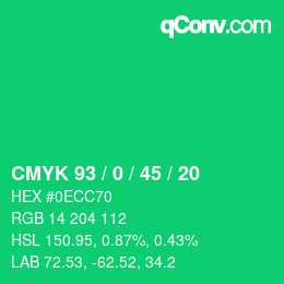 Color code: CMYK 93 / 0 / 45 / 20 | qconv.com