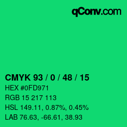 Color code: CMYK 93 / 0 / 48 / 15 | qconv.com