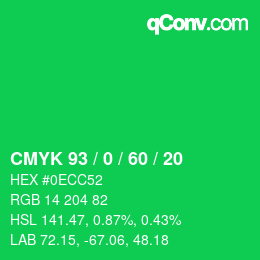 Color code: CMYK 93 / 0 / 60 / 20 | qconv.com