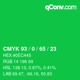 Color code: CMYK 93 / 0 / 65 / 23 | qconv.com