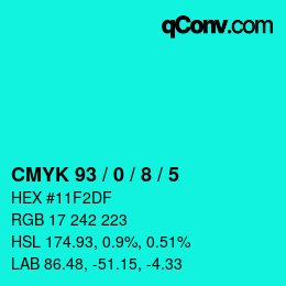 Color code: CMYK 93 / 0 / 8 / 5 | qconv.com