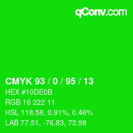 Color code: CMYK 93 / 0 / 95 / 13 | qconv.com