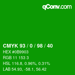 Color code: CMYK 93 / 0 / 98 / 40 | qconv.com