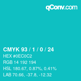 Color code: CMYK 93 / 1 / 0 / 24 | qconv.com