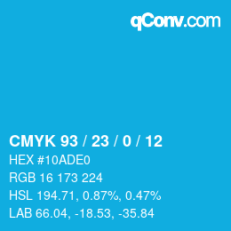Color code: CMYK 93 / 23 / 0 / 12 | qconv.com