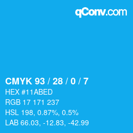 Color code: CMYK 93 / 28 / 0 / 7 | qconv.com