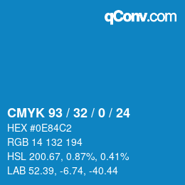 Color code: CMYK 93 / 32 / 0 / 24 | qconv.com