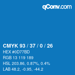 Color code: CMYK 93 / 37 / 0 / 26 | qconv.com