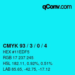 Color code: CMYK 93 / 3 / 0 / 4 | qconv.com