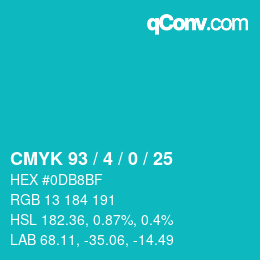Color code: CMYK 93 / 4 / 0 / 25 | qconv.com