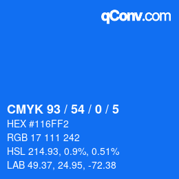 颜色代码: CMYK 93 / 54 / 0 / 5 | qconv.com