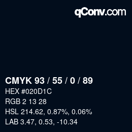 Color code: CMYK 93 / 55 / 0 / 89 | qconv.com