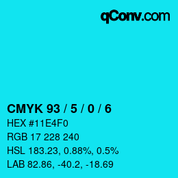 Color code: CMYK 93 / 5 / 0 / 6 | qconv.com
