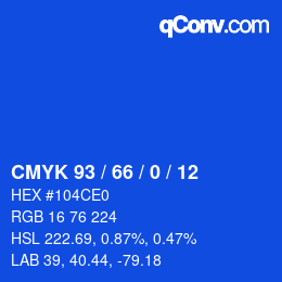 Farbcode: CMYK 93 / 66 / 0 / 12 | qconv.com