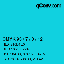 Color code: CMYK 93 / 7 / 0 / 12 | qconv.com