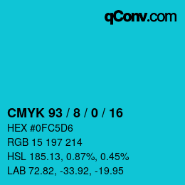 Color code: CMYK 93 / 8 / 0 / 16 | qconv.com