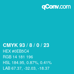 Farbcode: CMYK 93 / 8 / 0 / 23 | qconv.com