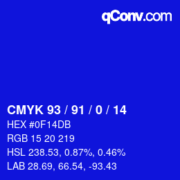 Color code: CMYK 93 / 91 / 0 / 14 | qconv.com