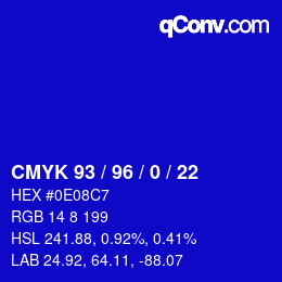 Color code: CMYK 93 / 96 / 0 / 22 | qconv.com