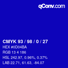 Color code: CMYK 93 / 98 / 0 / 27 | qconv.com