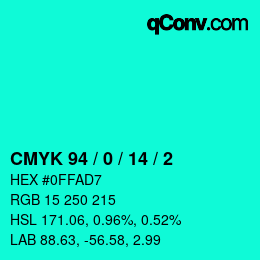 Color code: CMYK 94 / 0 / 14 / 2 | qconv.com